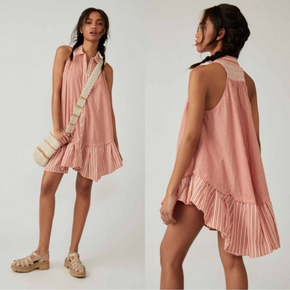 Free People Orange and Cream Dress/tunic